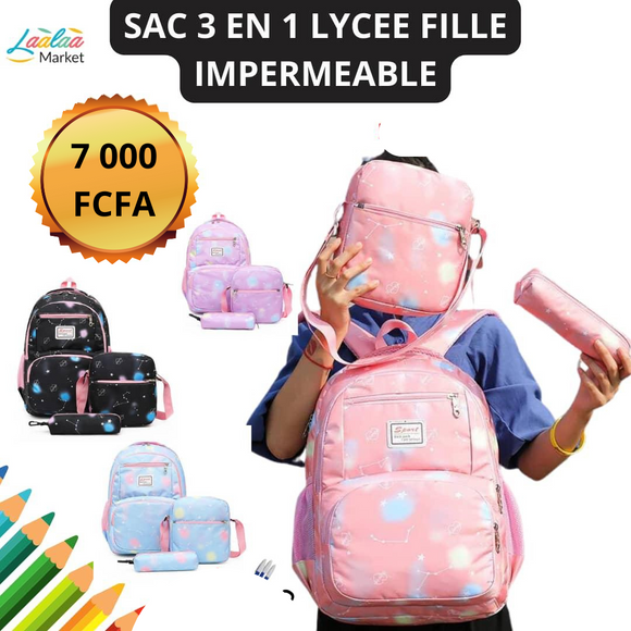 Sac 3 en 1 Grand modèle imperméable fille